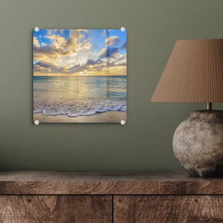 Zee - Strand - Wolken - Zon plexiglas 5mm klein -sfeer3