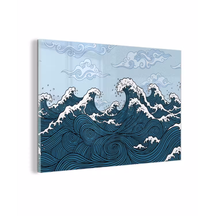 Zee - Golven - Japans - Natuur - Blauw plexiglas 5mm klein -zzzproduct_nieuw