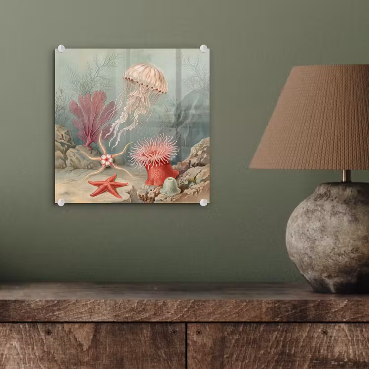 Zeeleven - Kwal - Onderwater - Illustratie - Beige plexiglas 5mm klein -sfeer3