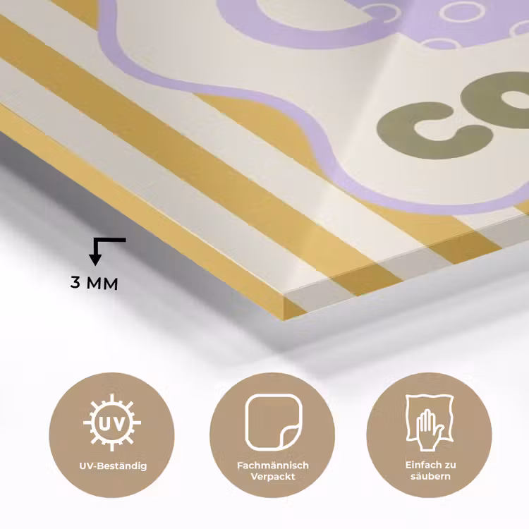 More coffee - Geel - Paars - Strepen - Mok plexiglas 5mm klein -wsfeer2_DE