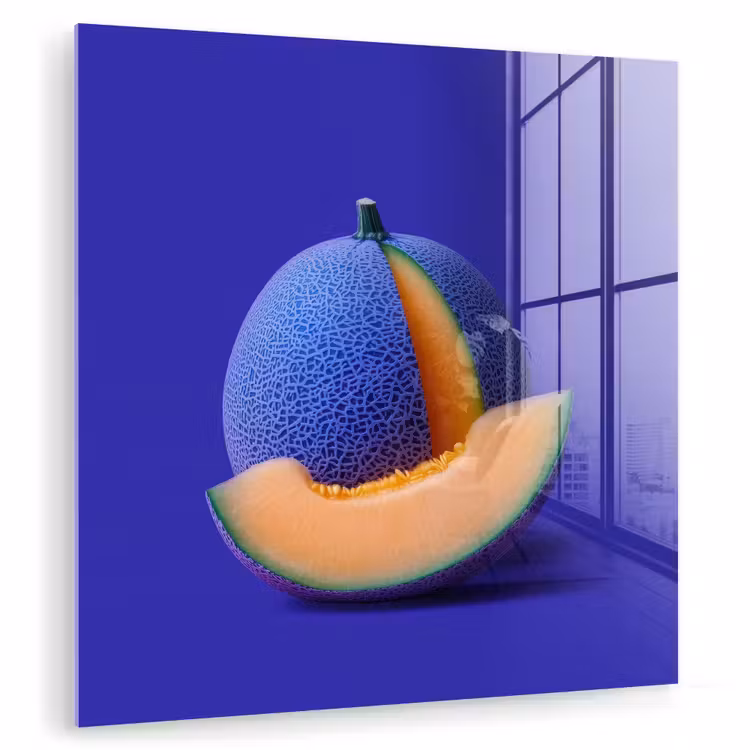 Meloen - Blauw - Oranje - Kunstzinnig plexiglas 5mm klein -zzzproduct_nieuw