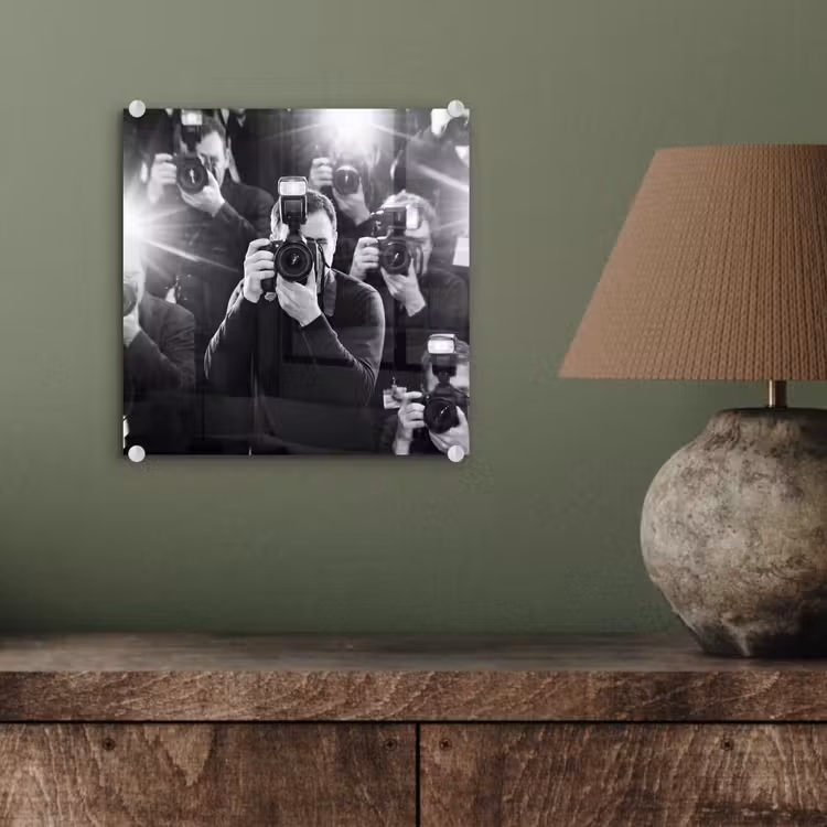 Mensen - Camera - Flitslicht - Zwart-wit - Media plexiglas 5mm klein -sfeer3