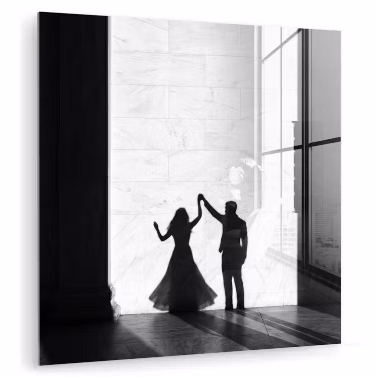Mensen - Schaduw - Dans - Zwart-wit - Liefde plexiglas 5mm klein -zzzproduct_nieuw