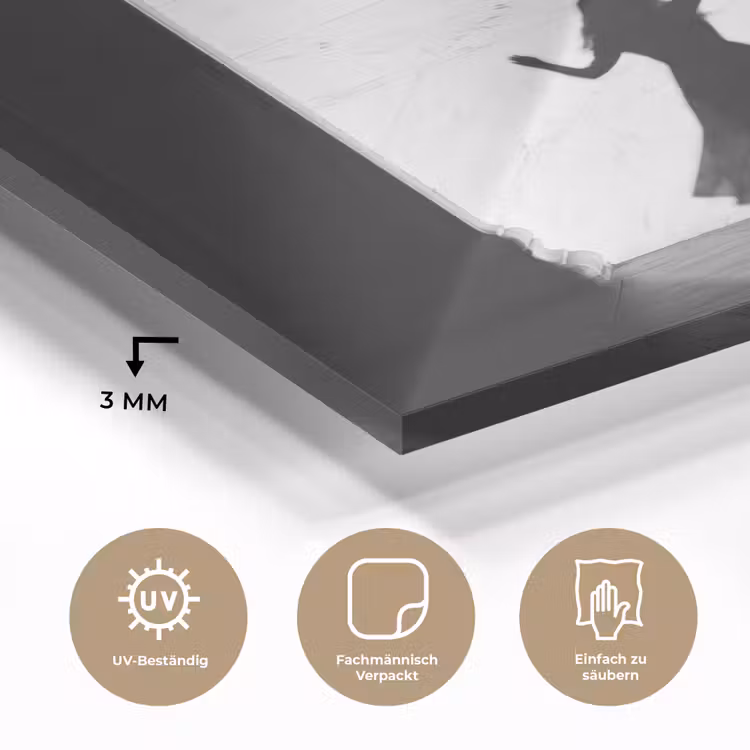 Mensen - Schaduw - Dans - Zwart-wit - Liefde plexiglas 5mm klein -wsfeer2_DE