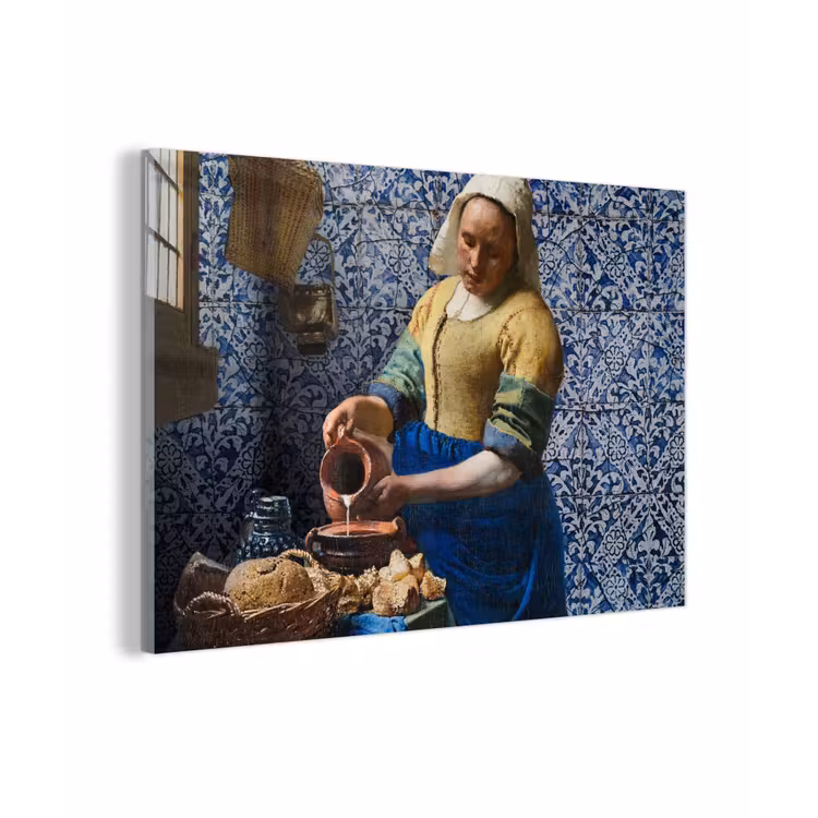 Melkmeisje - Delfts Blauw - Vermeer - Schilderij - Oude meesters plexiglas 5mm klein -sfeer1