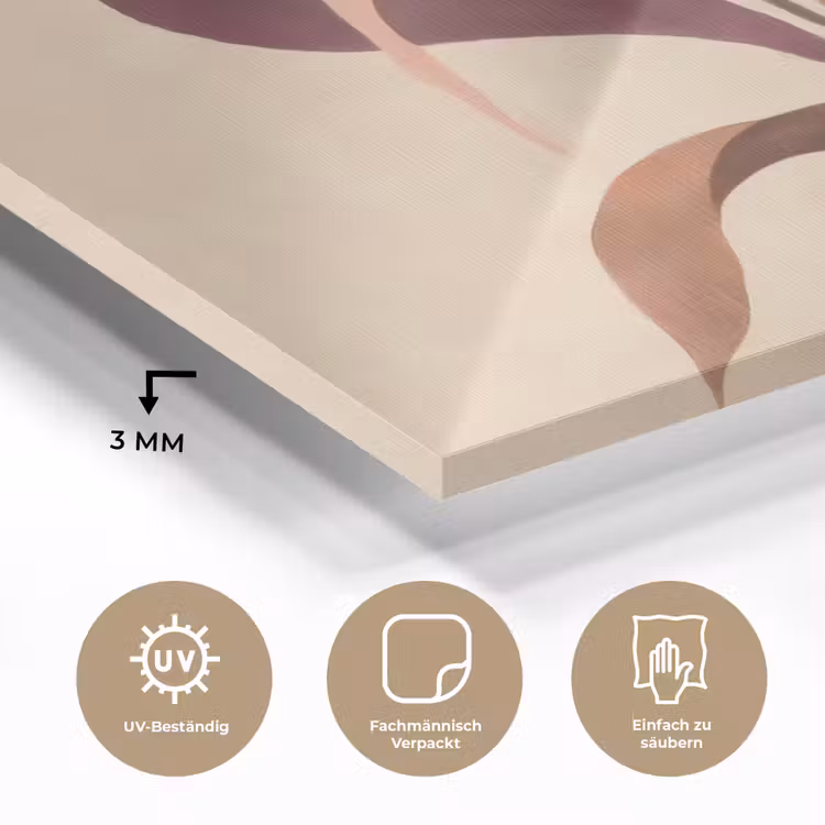 Minimalistisch - Bloem - Bladeren - Beige plexiglas 5mm klein -wsfeer2_DE