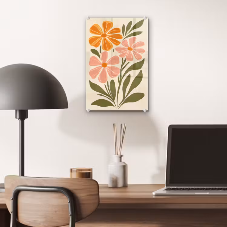 Minimalistisch - Bloemen - Bladeren - Roze plexiglas 5mm klein -sfeer6