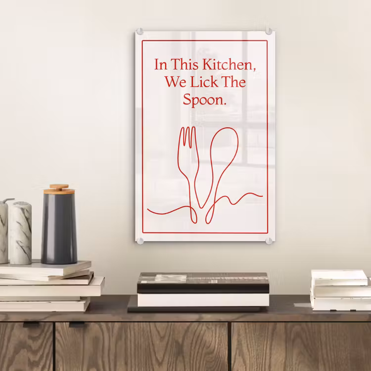 Minimalistisch - Vork - Lepel - Lijntekening plexiglas 5mm klein -sfeer1