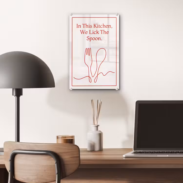 Minimalistisch - Vork - Lepel - Lijntekening plexiglas 5mm klein -sfeer6