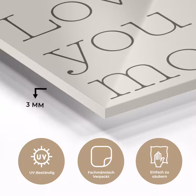 Minimalistisch - Love - Beige plexiglas 5mm klein -wsfeer2_DE