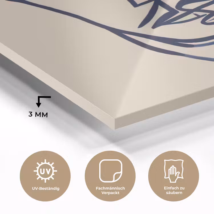 Minimalistisch - Lijnillustratie - Beige - Donkerblauw plexiglas 5mm klein -wsfeer2_DE