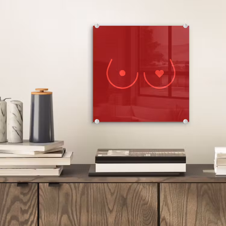 Minimalistisch - Lijnillustratie - Rood plexiglas 5mm klein -sfeer1