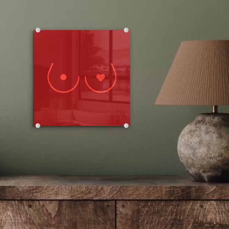 Minimalistisch - Lijnillustratie - Rood plexiglas 5mm klein -sfeer3