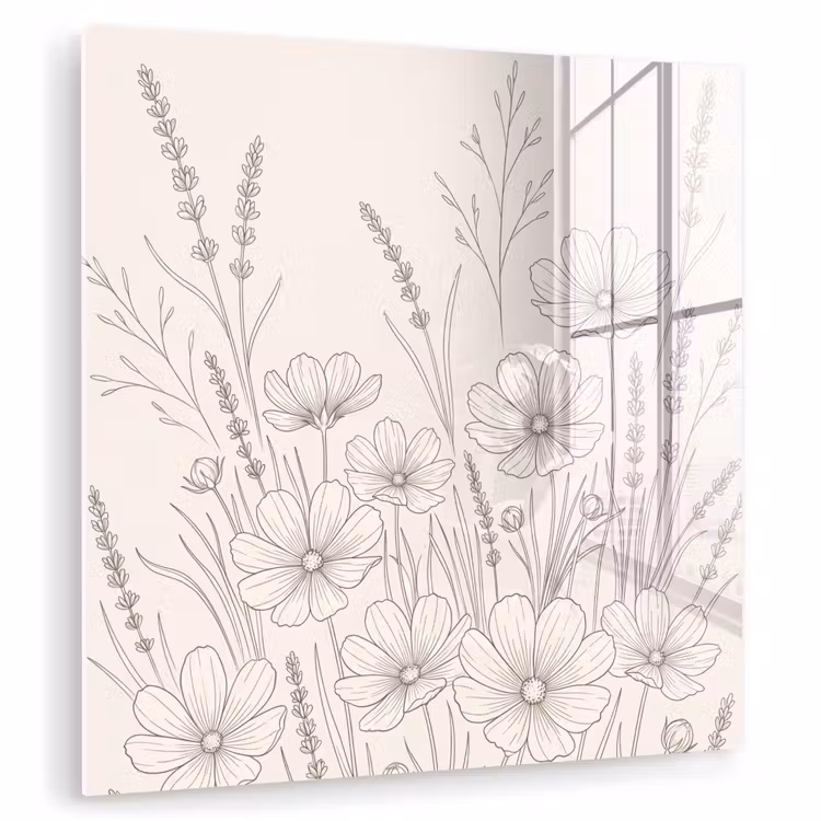 Minimalistisch - Modern - Bloemen - Beige plexiglas 5mm klein -zzzproduct_nieuw