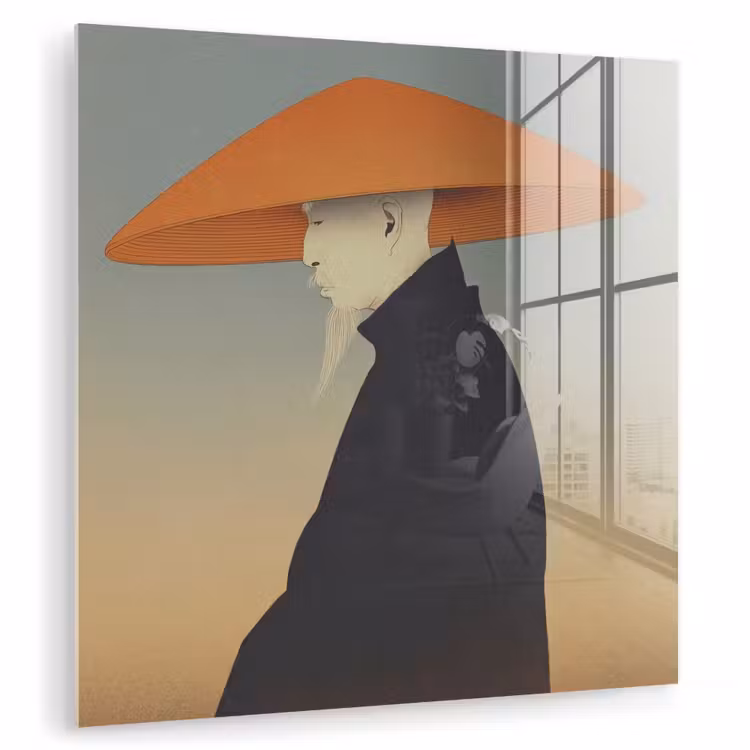 Minimalistisch - Silhouet - Oranje plexiglas 5mm klein -zzzproduct_nieuw