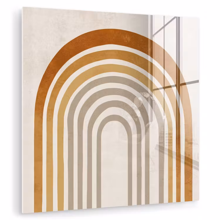 Minimalistisch - Boog - Lijnen - Beige plexiglas 5mm klein -zzzproduct_nieuw