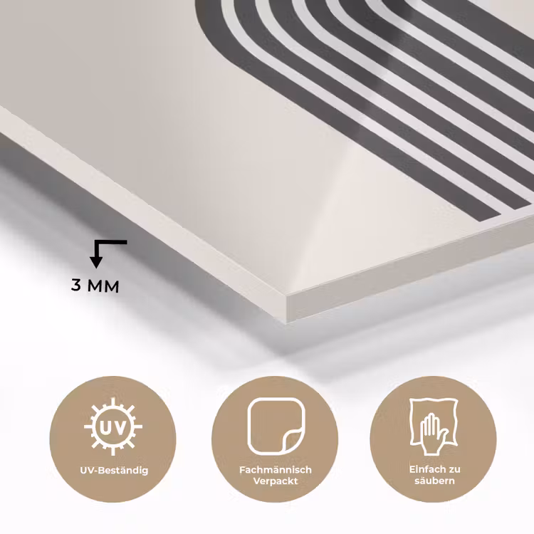 Minimalistisch - Zwarte boog - Gouden cirkel plexiglas 5mm klein -wsfeer2_DE