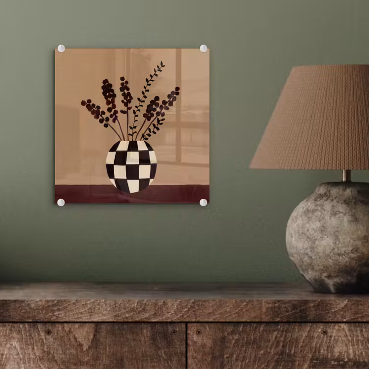 Minimalistisch - Vaas - Bloemen - Bruin plexiglas 5mm klein -sfeer3