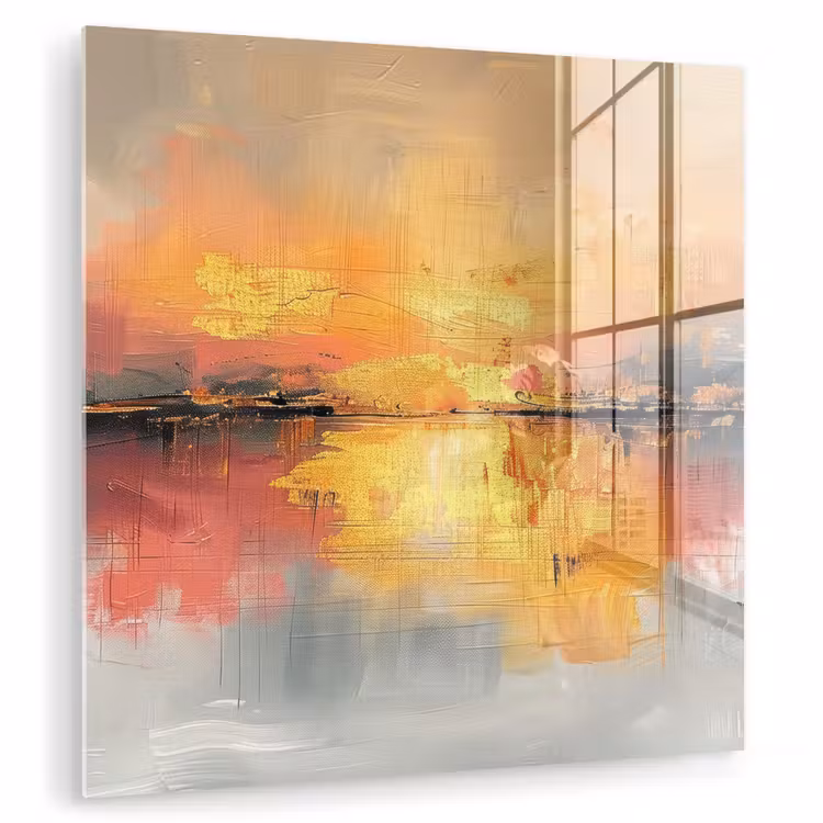 Modern - Abstract - Goud - Roze plexiglas 5mm klein -zzzproduct_nieuw