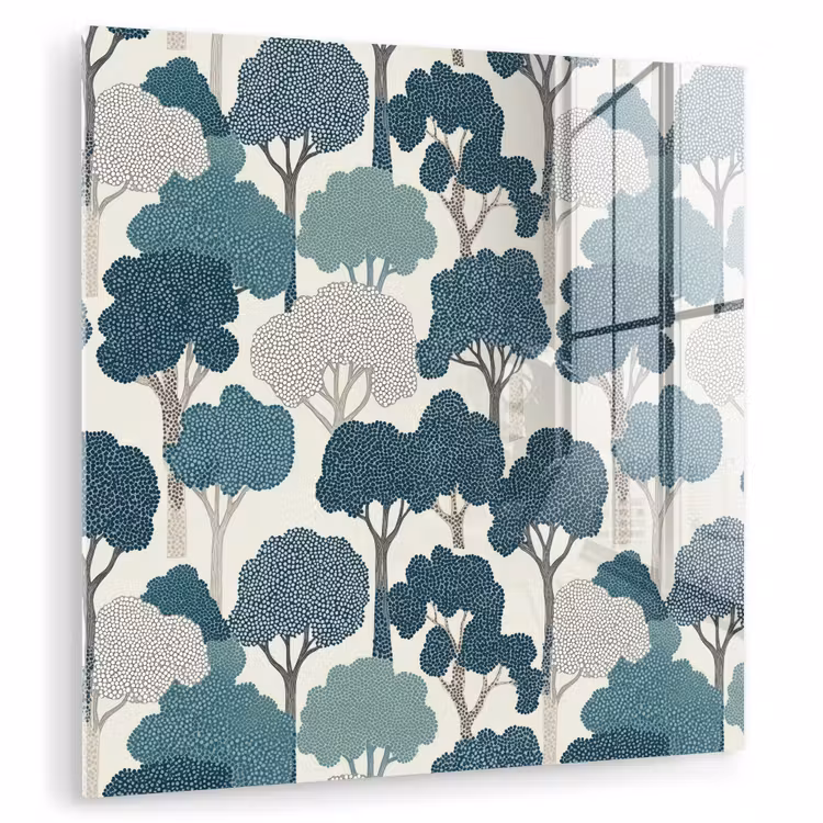 Modern - Bomen - Bos - Patroon - Blauw plexiglas 5mm klein 11 -zzzproduct_nieuw