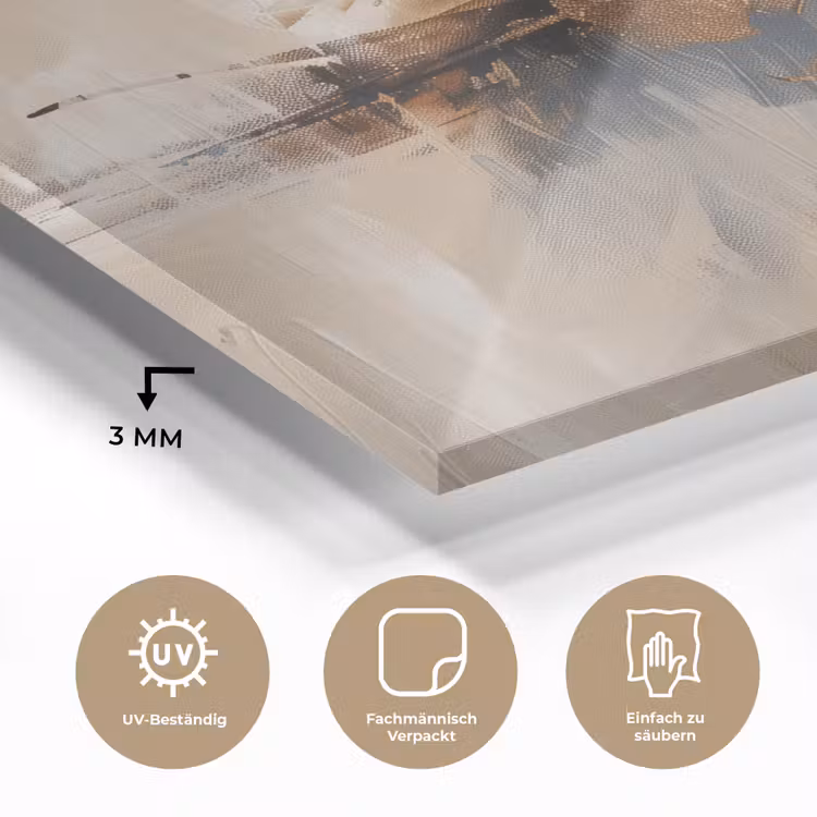 Modern - Bruin - Abstract - Beige plexiglas 5mm klein -wsfeer2_DE