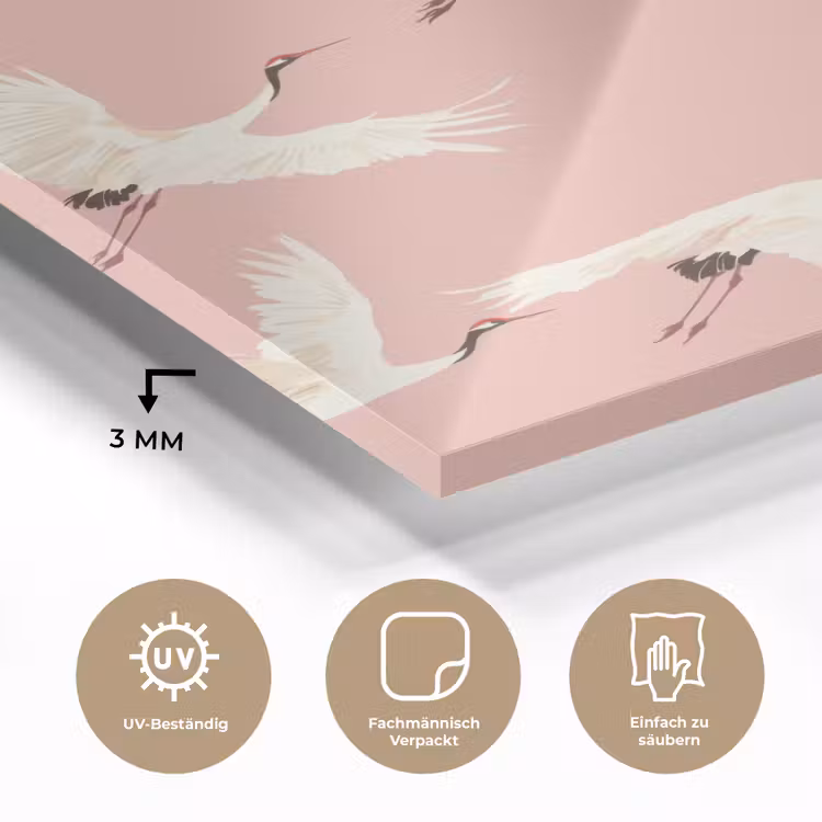 Modern - Kraanvogels - Roze plexiglas 5mm klein 11 -wsfeer2_DE