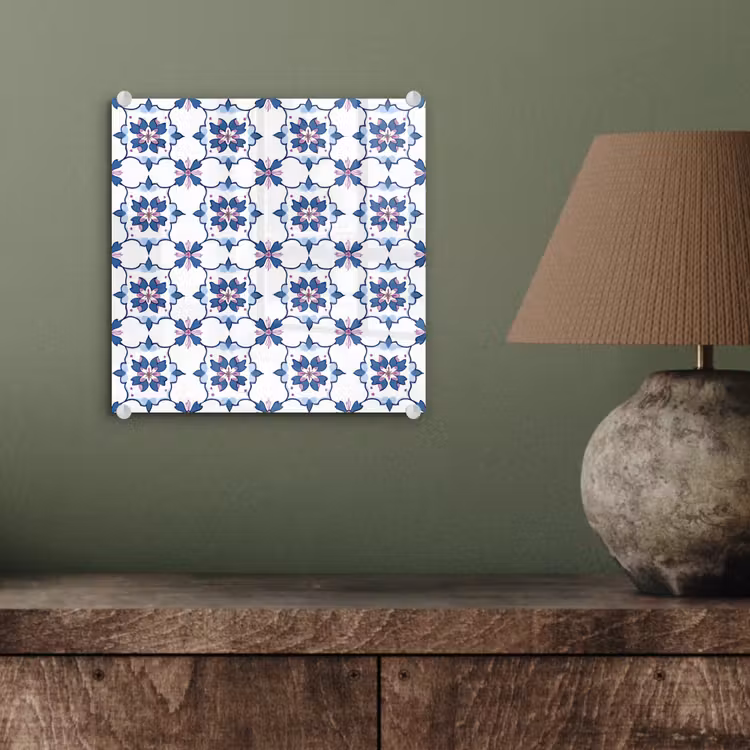 Modern - Patroon - Blauw - Roze plexiglas 5mm klein 11 -sfeer3