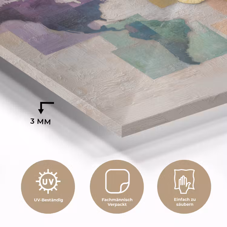 Modern - Wereldkaart - Kleurvakken plexiglas 5mm klein -wsfeer2_DE