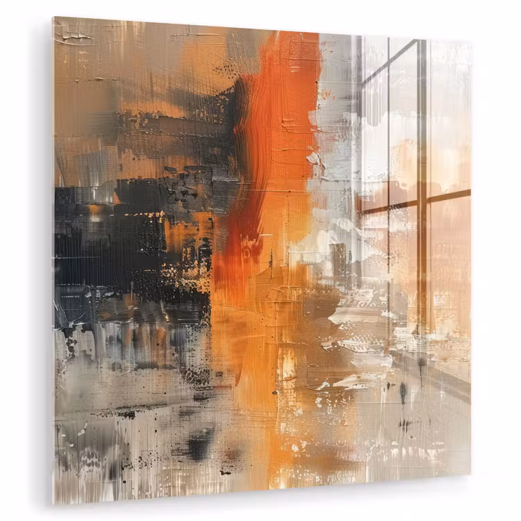 Moderne kunst - Abstract - Goud - Grijs plexiglas 5mm klein -zzzproduct_nieuw