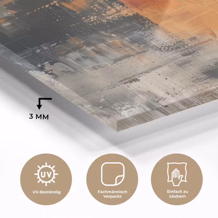 Moderne kunst - Abstract - Goud - Grijs plexiglas 5mm klein -wsfeer2_DE