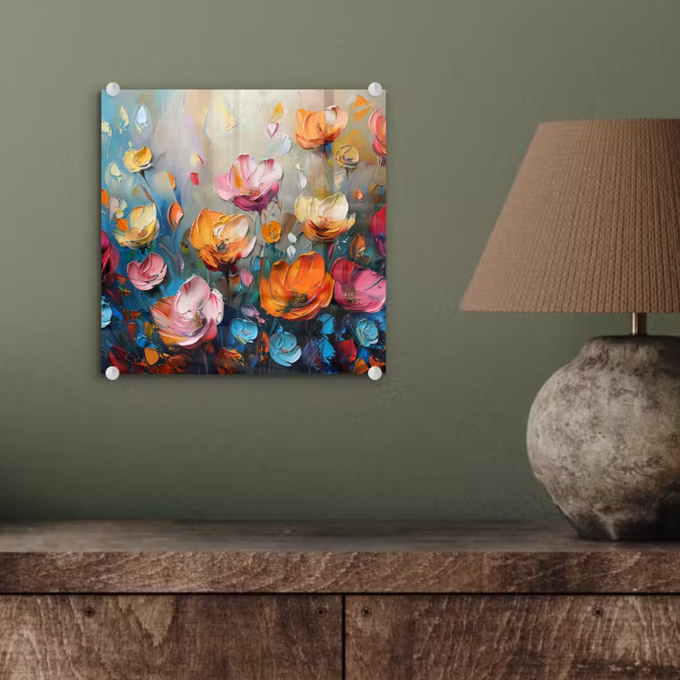 Klaprozen - Bloemen - Kunst - Botanisch plexiglas 5mm klein -sfeer3