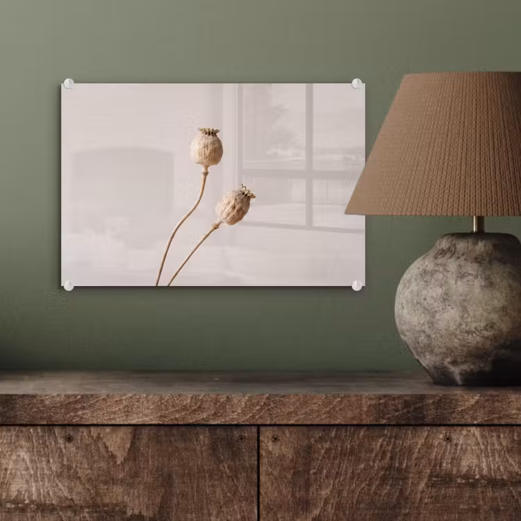 Papaverbollen - Droogbloemen - Minimalistisch - Beige - Rustig plexiglas 5mm klein -wsfeer2_DE