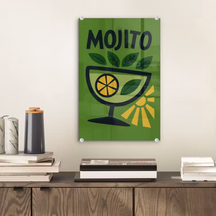 Mojito - Cocktail - Citroen - Groen plexiglas 5mm klein -sfeer1
