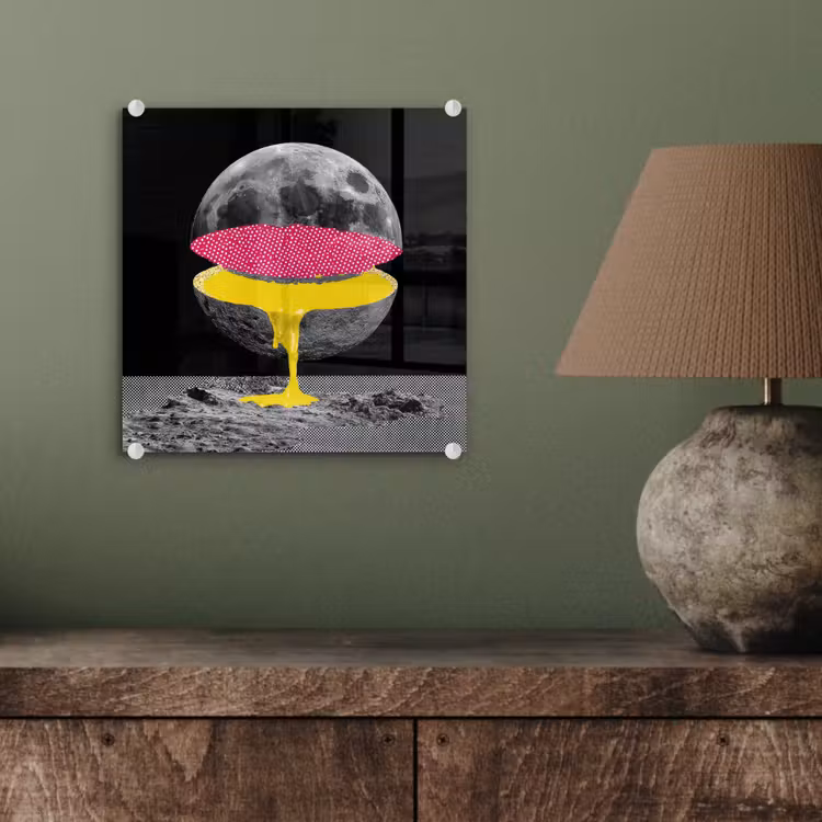 Maan - Geel - Roze - Zwart plexiglas 5mm klein -sfeer3