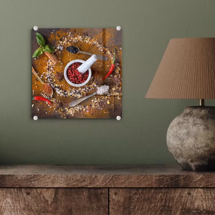 Vijzel - Kruiden - Lepels - Specerijen - Bruin - Peper plexiglas 5mm klein -sfeer3