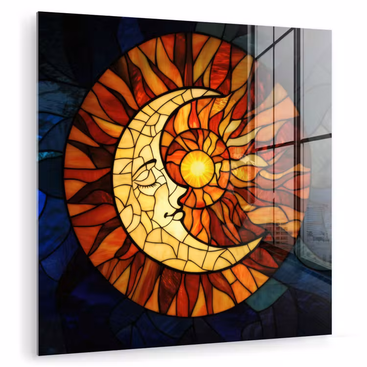Mozaïek - Glas - Maan - Donkerblauw plexiglas 5mm klein -zzzproduct_nieuw