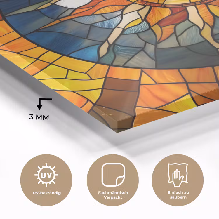 Mozaïek - Zon - Geel - Cirkel plexiglas 5mm klein -wsfeer2_DE