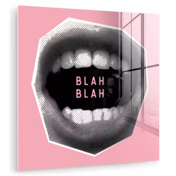 Mond - BLAH BLAH - Roze plexiglas 5mm klein -zzzproduct_nieuw