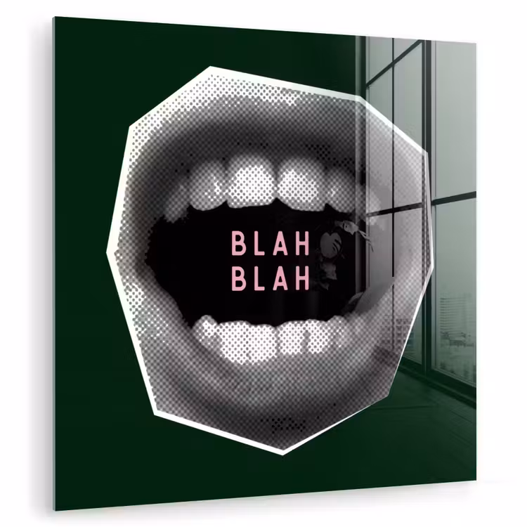 Mond - Groen - Illustratie - BLAH BLAH plexiglas 5mm klein -zzzproduct_nieuw