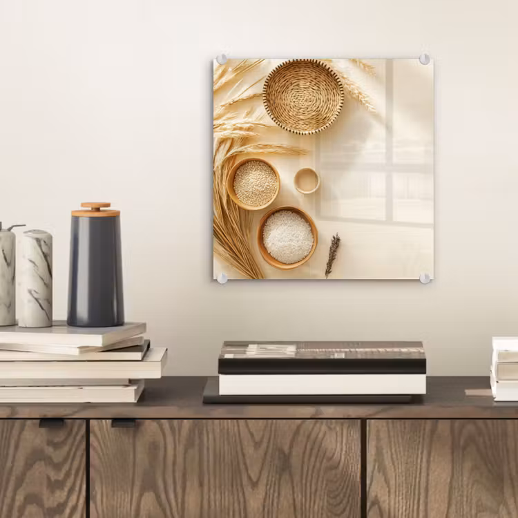 Granen - Hout - Kom - Beige plexiglas 5mm klein -sfeer1