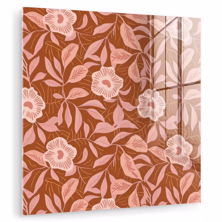 Patroon - Bladeren - Terracotta plexiglas 5mm klein 11 -zzzproduct_nieuw