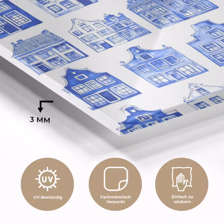 Patroon - Huizen - Blauw plexiglas 5mm klein 11 -wsfeer2_DE