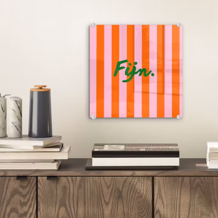 Patroon - Oranje - Fijn - Strepen plexiglas 5mm klein -sfeer1