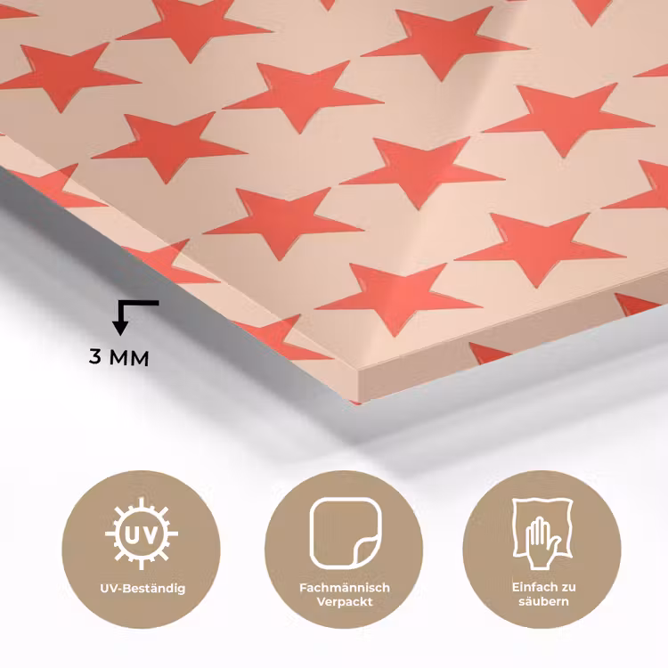 Patroon - Sterren - Rood plexiglas 5mm klein 11 -wsfeer2_DE