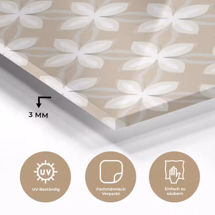 Patroon - Symmetrisch - Beige plexiglas 5mm klein 11 -wsfeer2_DE