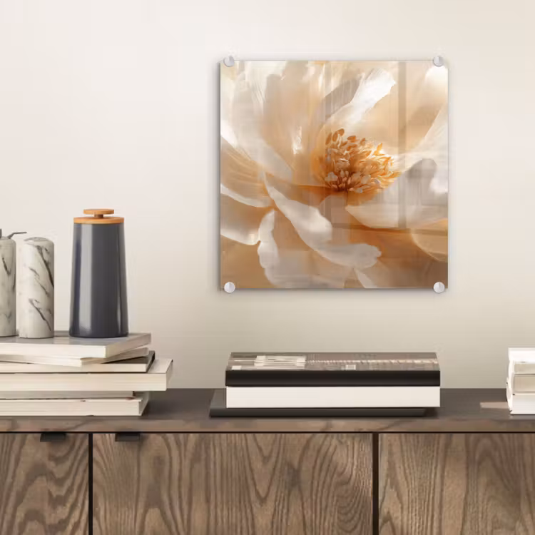 Close up - Pioenroos - Wit plexiglas 5mm klein -sfeer1