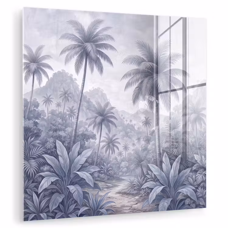 Natuur - Boom - Tropisch - Landschap - Blauw plexiglas 5mm klein -zzzproduct_nieuw