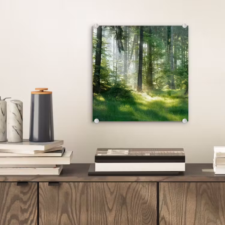 Natuur - Bomen - Bos - Groen - Zon - Gras - Planten plexiglas 5mm klein -sfeer1