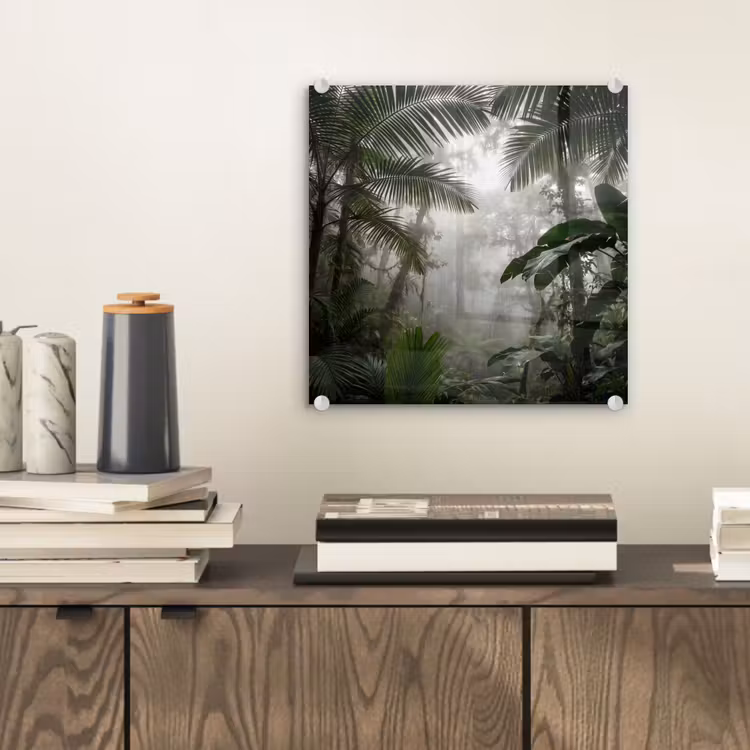 Natuur - Jungle - Mist - Groen - Bladeren plexiglas 5mm klein -sfeer1