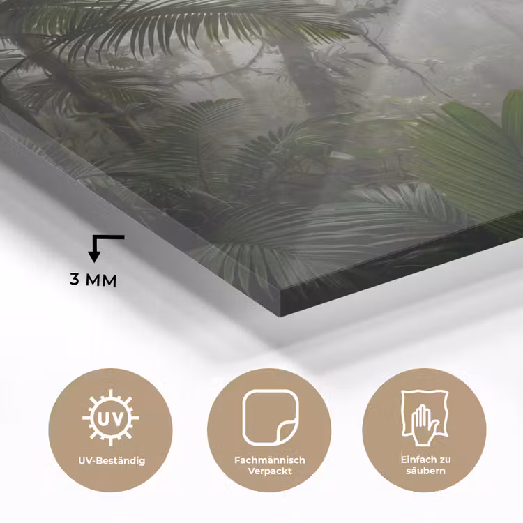 Natuur - Jungle - Mist - Groen - Bladeren plexiglas 5mm klein -wsfeer2_DE